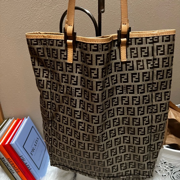 Fendi Handbags - FENDI Vintage Zucchino Vertical Tote